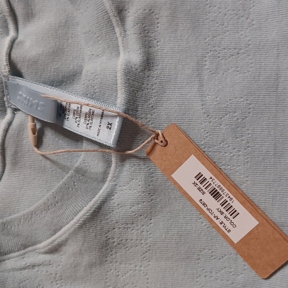 NWT- SKIMS- SKY Blue- Cropped Cotton Tee- All Over SKIMS- 2X - Picture 2 of 4